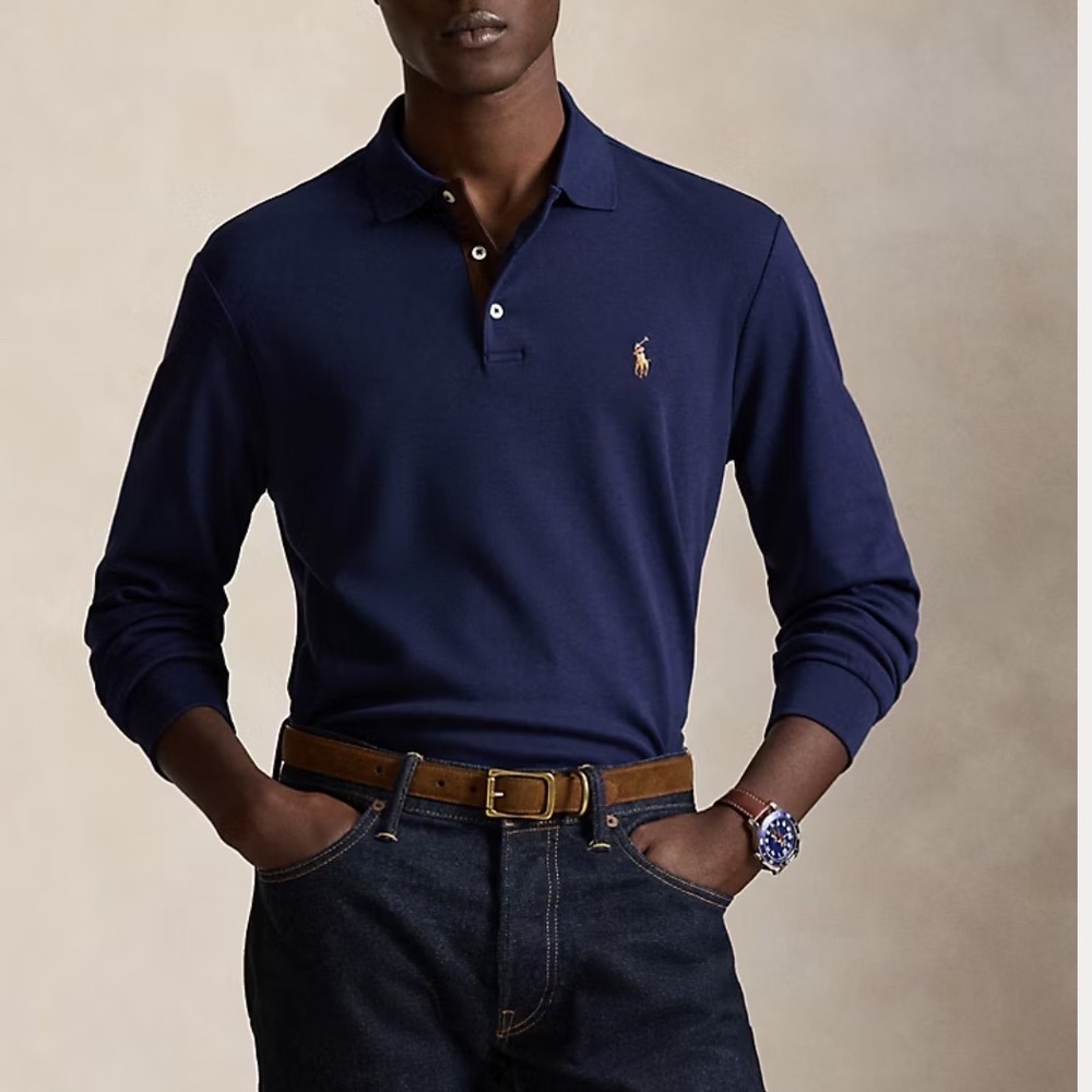 Polo Ralph Lauren Long Sleeve Polo Navy Blue XS New With Tags‎